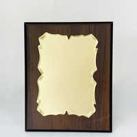 Plaque rectangulaire en bois vierge, trophée d'entreprise en bois avec plaque de certificat or/argent MH-FJ009