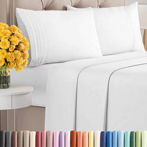 Thoải Mái Thoáng Khí Mát Mẻ Vừa Giường Sang Trọng 4-Mảnh Khách Sạn Tấm Ga Giường Sâu Túi Nhăn Miễn Phí Tấm Ga Giường Sợi Nhỏ Thiết Lập - Product Image 1