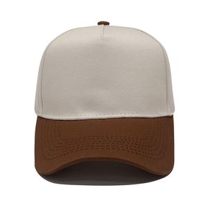 Casquettes de baseball unisexes entièrement personnalisées en gros, 5 panneaux, brodées, en tissu de coton, taille ajustable, bicolores, pour le sport - Product Image 3