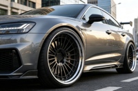 Velg Tempa Grid Multi Spoke Deep Concave 6061 T6 5x112 5x114.3 5x120 19-21 inci Dark Face Polished Lip untuk S Class 5 Series A6