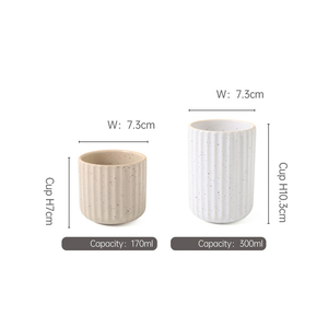 Japanischer Keramikbecher 200ml Kaffeetasse Trinkgefäß Handgefertigte Vertikal Gerippte Porzellanbecher mit Gesprenkelter Glasur - Product Image 2