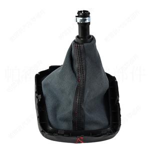 Palanca de cambios de cuero de 5 velocidades con diseño ergonómico y línea roja para Volkswagen Golf 5 - Product Image 4