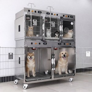 กรงและบ้านสำหรับสัตว์เลี้ยงราคาถูก แข็งแรง ทนทาน ทำจากสแตนเลส สำหรับการวินิจฉัยทางสัตวแพทย์ ฉีดยาอัตโนมัติ ใช้ในคลินิกสัตวแพทย์ ห้องไอซียู กรงสุนัข - Product Image 3