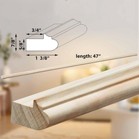 Modanatura in legno di bosso non rifinita per illuminazione sottopensile 7/8x1-3/8 pollici, profilo decorativo per cucina fai da te