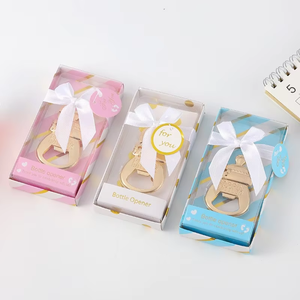 Cute Waterproof Metal Bottle Opener Keychain for Children's Birthday Party Baby Showers Gift Promotional Party Supplies
