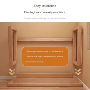 Banco de trabajo de madera maciza moderno y contemporáneo, mesa de escritorio pequeña y sencilla para el hogar, dormitorio u oficina, aprendizaje - Product Image 4