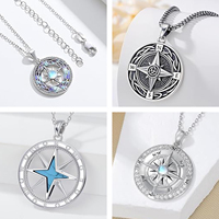 Colección de Collares de Brújula Personalizables, Multi-Estilo, a la Moda, Plata 925 con Incrustaciones de Circonio, Collar con Colgante Retro