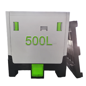 Nước ép sữa rượu vang bao bì thực phẩm cấp 500kg/500L chất lỏng Giao thông vận tải gấp nhựa PP <span class=keywords><strong>container</strong></span> box với Pallet nắp bìa - Product Image 2