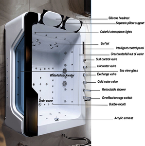 Baignoire à bulles SPA BONNY avec rideau d'eau en cascade, double massage, <span class=keywords><strong>surf</strong></span>, LED colorées - Product Image 4