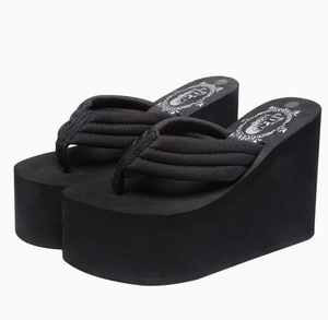 Sandalias de cuña TPR populares de gran venta para mujer, sandalias de cuña con amortiguación para mujer, venta al por mayor - Product Image 3