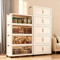 Armoire de rangement pliable en plastique, organisateur de jouets rectangulaire, sans installation, design moderne et simple, salon, chambre d'enfant