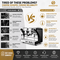 Machine à café expresso professionnelle 2 groupes en acier inoxydable, 9 bars de pression, pour barista, idéale pour les cafés
