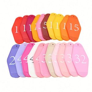 Design Custom Logo Keychain Vintage Plastic Junk Motel Key Ring with UV Printing Cartoon Anime Style - Product Image 1