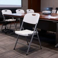 Chaise pliante en plastique blanc à montage rapide pour l'installation de sièges dans les centres commerciaux