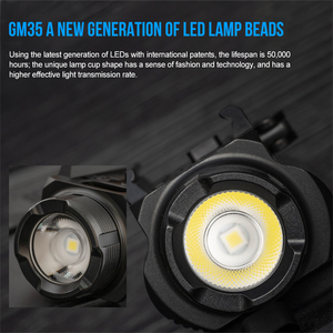 Zoomfire GM35 Hợp kim nhôm đèn pin 1350 lumen sạc USB sạc IP65 không thấm nước gắn đèn pin với bóng đèn LED - Product Image 5