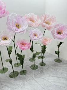 Nouveau design toile de fond de mariage <span class=keywords><strong>tenture</strong></span> murale plafond fleur géante papier soie <span class=keywords><strong>Organza</strong></span> Art Installation décor scène toile de fond - Product Image 3