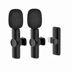 Factory wholesale Portable Wireless Stereo Lavalier Microphone Live Interview Outdoor Mini Noise Cancelling Lapel Mic