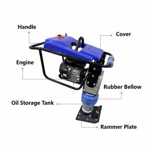 Compactadores vibratorios de impacto de gasolina fáciles de mantener para compactación de tierra en equipos de construcción y edificios - Product Image 3