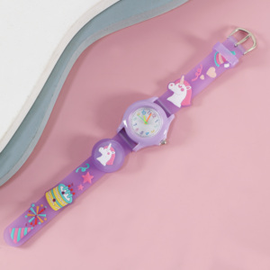 Reloj Infantil de Silicona 3D con Dibujos Animados de Unicornio, para Niños y Niñas, Bonito Reloj de Cuarzo con Movimiento de Agujas, Fecha Automática, Caja de Plástico de 35 mm y 10 mm - Product Image 5