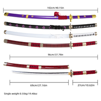 Épée One Piece Roronoa Zoro Katana en Bois LED Lame Lumineuse Réplique d'Anime pour Convention & Collection