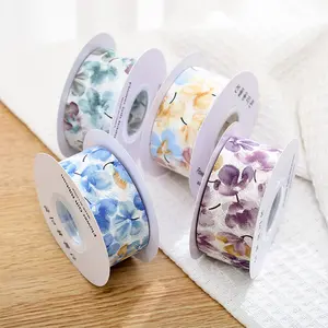 Wholesale Fashion Luxury Floral Flower Pattern Hair Bow Organza Ribbons Printed Sheer Fancy Ribbon For Bows