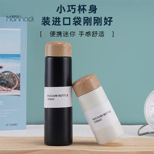 แก้วน้ำสแตนเลส 304 ฝาไม้ขนาดเล็ก เก็บอุณหภูมิได้ พกพาสะดวก เหมาะเป็นของขวัญทางธุรกิจ ความจุขนาดเล็ก ทรงตรง - Product Image 5