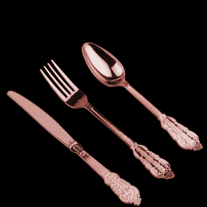 Ensemble de couverts <span class=keywords><strong>en</strong></span> acier inoxydable or rose très demandé, <span class=keywords><strong>vaisselle</strong></span> <span class=keywords><strong>jetable</strong></span> <span class=keywords><strong>en</strong></span> <span class=keywords><strong>plastique</strong></span> robuste, articles de cuisine élégants pour mariages - Product Image 6