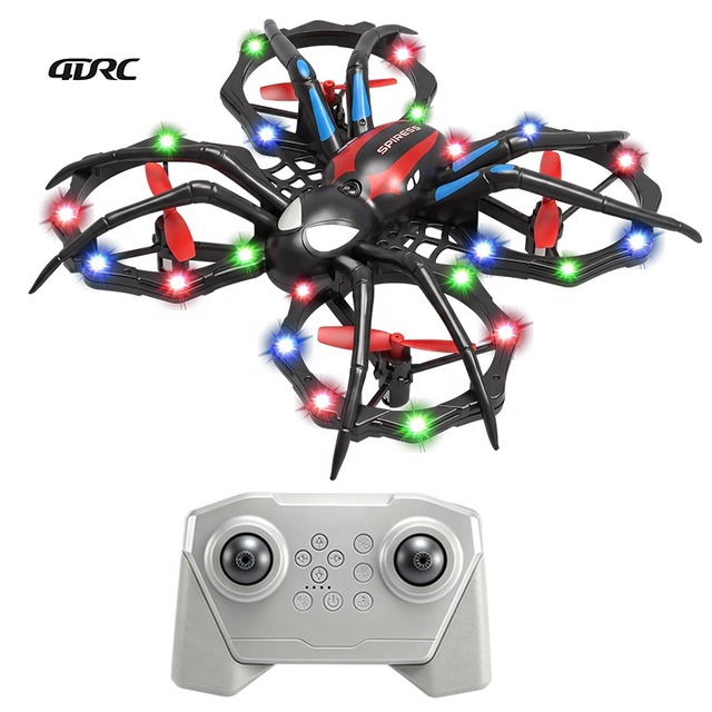 4DRC New V69 Spider Quadcopter Remote Control Airplane Mini Stunt Drone with Toss-to-Fly Mode and Air Pressure Altitude Hold