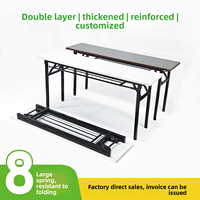 Table de conférence rectangulaire simple pliable HYZ-229X Taimexin, double couche, épaissie, ignifuge, en acier, pour 2 personnes, officielle