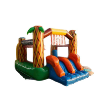 Château gonflable sur le thème des pirates avec toboggan à obstacles palmier et crâne pour grande aire de jeux gonflable extérieure pour enfants