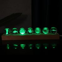 Lampe de boule de cristal du système solaire 3D, lumière LED nocturne, Jupiter, Saturne, Lune, Terre, cadeau pour enfants et adultes, avec thème d'astronomie spatiale