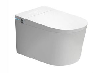 Inodoro suspendido de cerámica blanca de diseño moderno MINGLIU, autolimpiable, con sifón en P, para baño, de una pieza - Product Image 3