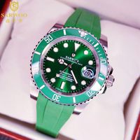 Montre de plongée en acier inoxydable avec logo personnalisé OEM, mouvement automatique japonais, aiguilles lumineuses, résistance à l'eau 300 m, montre pour homme
