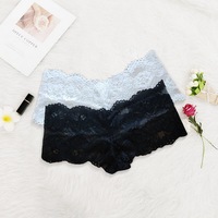 Pakaian Dalam Wanita Bersirkulasi Motif Bunga Pakaian Dalam Berongga Perspektif Wanita Nyaman Hitam Putih Celana Boxer Ukuran Plus Celana Dalam Renda