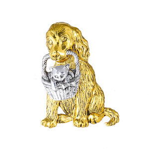 Broches de luxe pour femmes, en alliage de cristal de strass, avec motif d'animal mignon <span class=keywords><strong>Golden</strong></span> <span class=keywords><strong>Retriever</strong></span>, broches de créateur personnalisables - Product Image 1