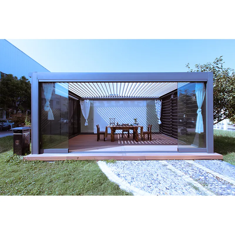 Markise Garden Canopy Wasserdichter Pavillon Motorisiertes Metall 4 X3 Outdoor Louvered Kits Dachs ystem Bio klimatisches Aluminium Pergola