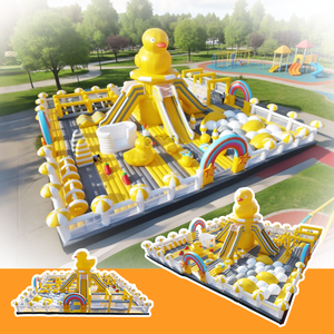 Parque Inflable Premium con Tobogán y Piscina <span class=keywords><strong>de</strong></span> Pelotas para Fiestas Infantiles, Parque Inflable Duradero con Diseño <span class=keywords><strong>de</strong></span> Pato Amarillo - Product Image 2