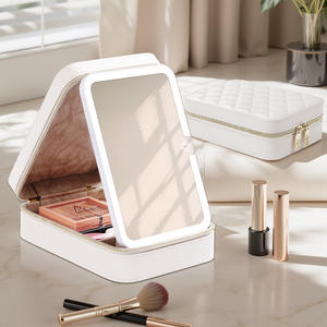 Sac à maquillage Qihui en forme de cube, en PU, étui cosmétique portable avec miroir pour femmes, usage quotidien, printemps 2025 - Product Image 2