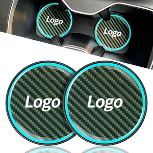 Glows at Night 2 Pack Luminous Anti Slip Cup Holder Insert Coasters Mats Car Cup Holder Coaster