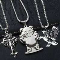 Collier Pendentif Lettre à Logo Personnalisé, pour Hommes et Femmes, en Acier Inoxydable Découpé au Laser, Pendentif Charme Métallique Tendance pour Bijoux