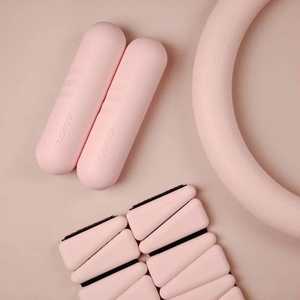 Гантели для фитнеса, ручные утяжелители из чугуна с силиконовым покрытием, портативные силиконовые гантели для пилатеса для женщин - Product Image 2