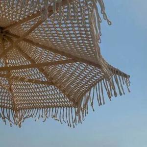 Parasol de luxe personnalisé en bois avec franges en corde de coton de 2,5 m, pour piscine, jardin, décoration extérieure, grand parasol de patio - Product Image 5