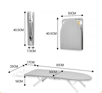 OEM/ODM Mini planche à repasser d'hôtel avec dessus de table en maille d'acier Planche à repasser pliante avec coussin de fixation en fer pour le stockage