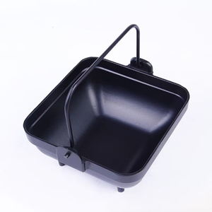 Casserole en <span class=keywords><strong>fonte</strong></span> avec couvercle en bois pour cuisine extérieure, jardin, maison, camping, barbecue et pique-nique - Product Image 2