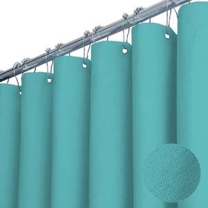 Cortina de ducha moderna de color sólido, cortina de ducha de tela impermeable con ganchos, cortina de baño - Product Image 4