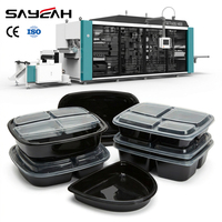 Multi-station PP PS PET PVC automatische wegwerp plastic bento lunchbox thermoformmachine