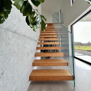 Hiện đại kiến trúc nổi cầu thang gỗ cho mở-kế hoạch nhà nhúng LED Strip vật liệu bền cho biệt thự - Product Image 3