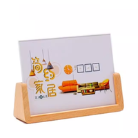 Porte-cartes en bois Porte-menu de table Porte-affiche acrylique Base en bois Produits en bois personnalisés
