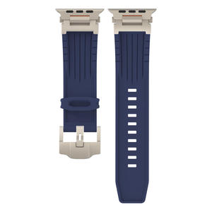 Factory Wholesale New <b>Silicone</b> <b>Waterproof</b> Watch Strap for Apple Watch ultra 49mm SE 44mm S1-9 Stainless Steel Buckle Watch Band - Product Image 2