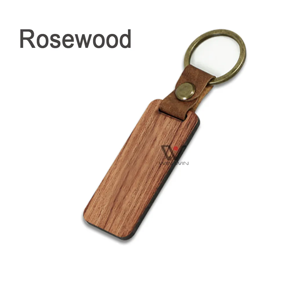 Eco-friendly Wooden Keyrings Custom Engraving Logo Metal Car Key Chain Promotional Keychain For Boy Friends Gifts